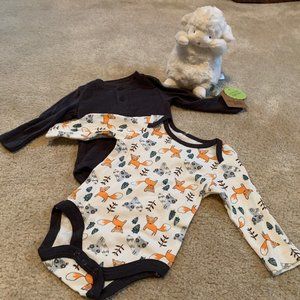 Chick Pea Two Piece Set Long Sleeve Bodysuits 0-3 Months NWT
